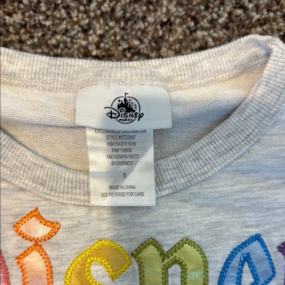Kid’s Disneyland Gray Mickey Mouse Sweatshirt with Colorful Accents - Picture 2 of 7